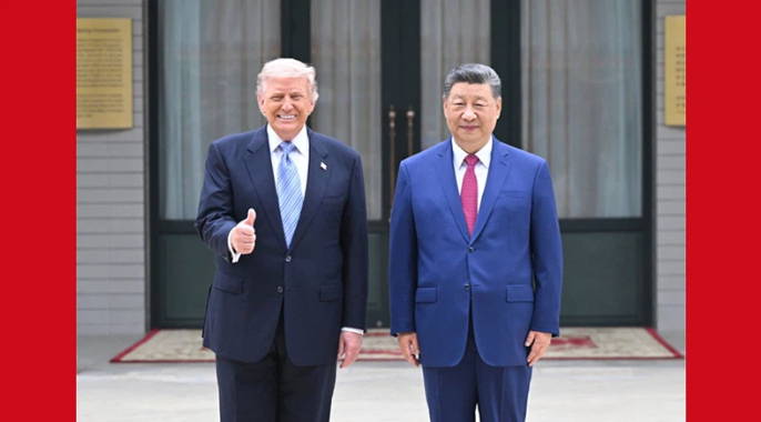 习近平同美国总统特朗普在中南海小范围会晤
