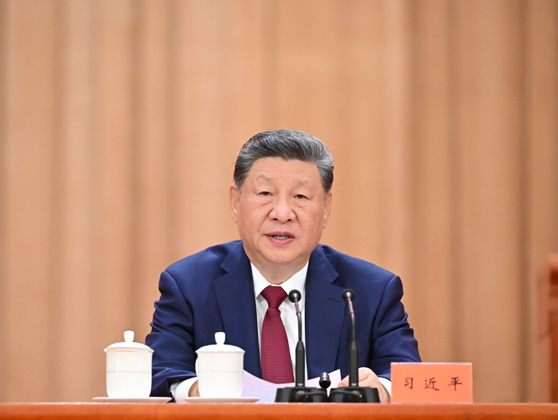 7月1日上午，庆祝中国共产党成立105周年大会在北京人民大会堂隆重举行。中共中央总书记、国家主席、中央军委主席习近平发表重要讲话。图片来源：新华网