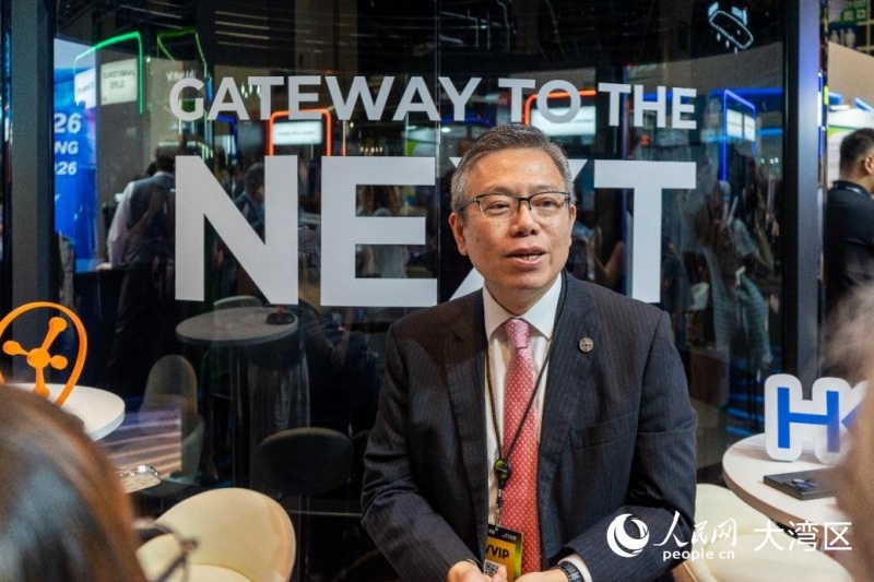 香港科技园公司行政总裁黄秉修接受采访。 香港科技园公司行政总裁黄秉修接受采访。