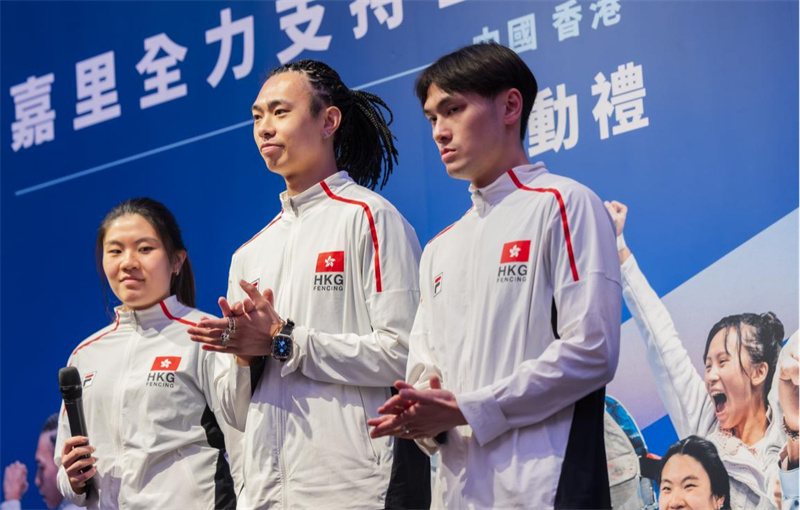 中国香港队运动员代表何玮珩、吴浩天及薛雅齐分享备战心声。 中国香港队运动员代表何玮珩、吴浩天及薛雅齐分享备战心声。