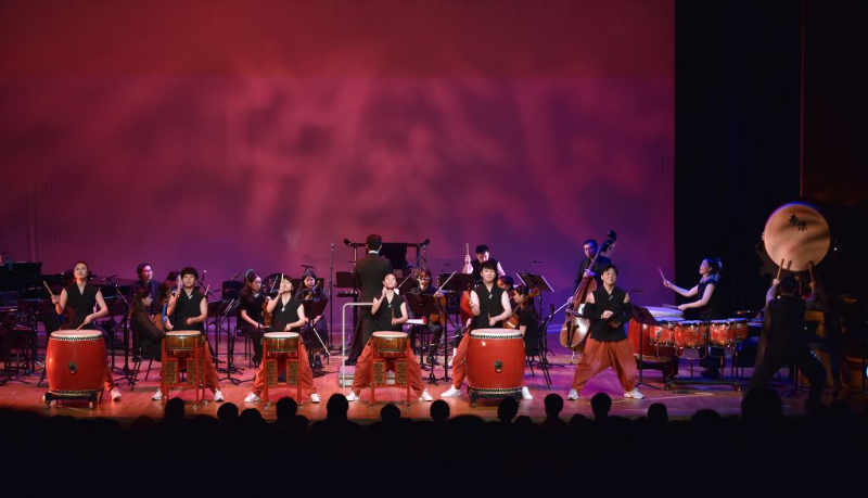 9月1日,鼓乐团在音乐汇演上表演。 9月1日,鼓乐团在音乐汇演上表演。