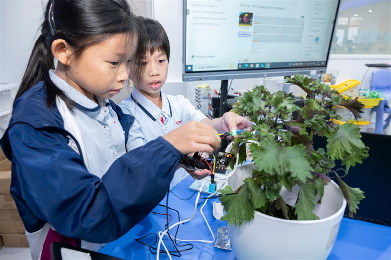 学生参与体验活动。 学生参与体验活动。