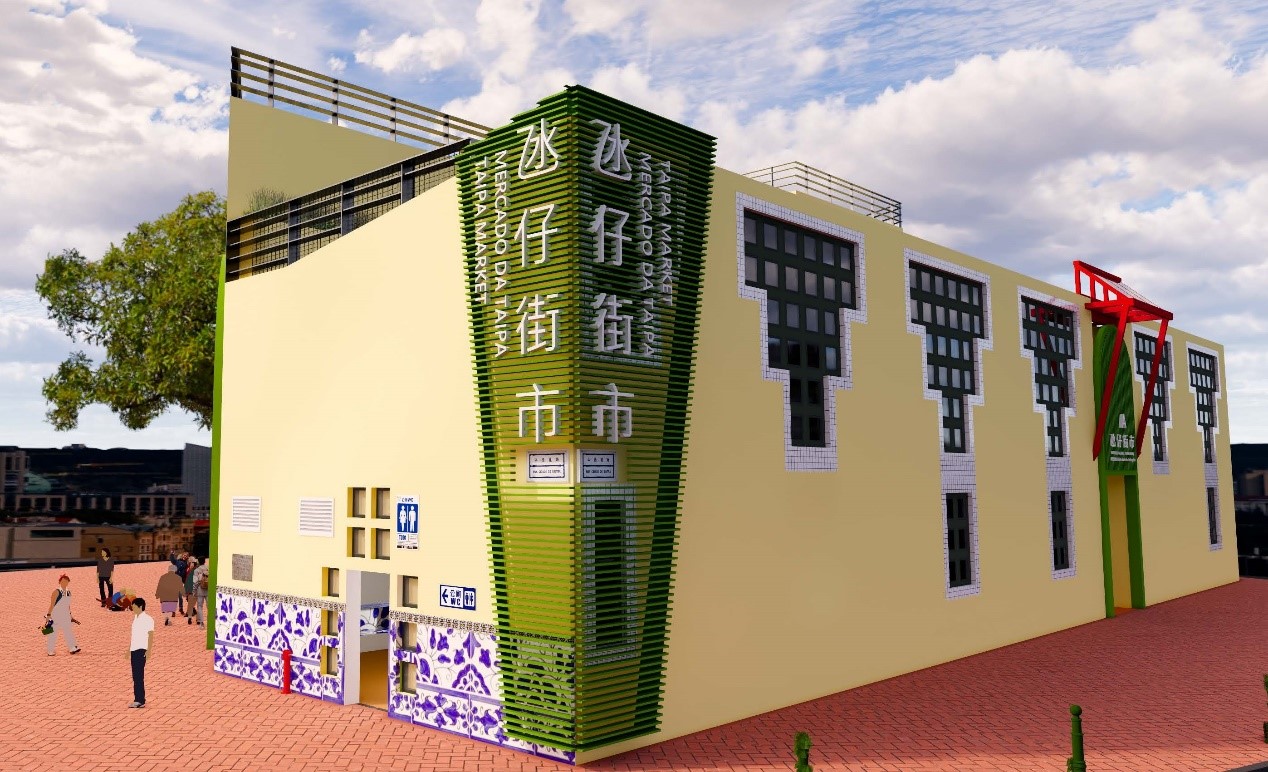 图为优化后的澳门氹仔街市外立面效果图。