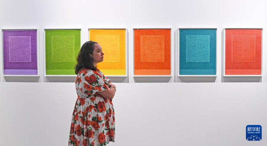 3月28日，观众在2025年巴塞尔艺术展香港展会参观。