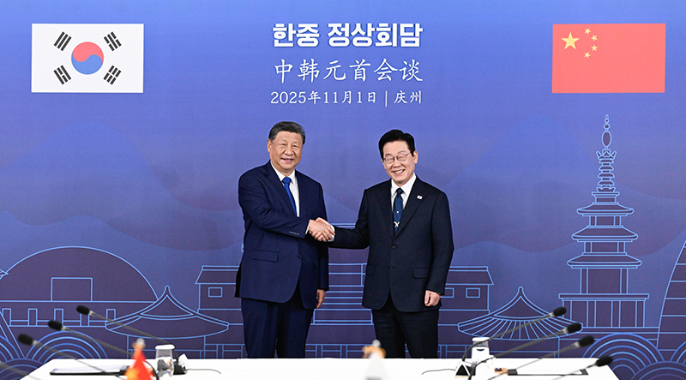 习近平同韩国总统李在明会谈