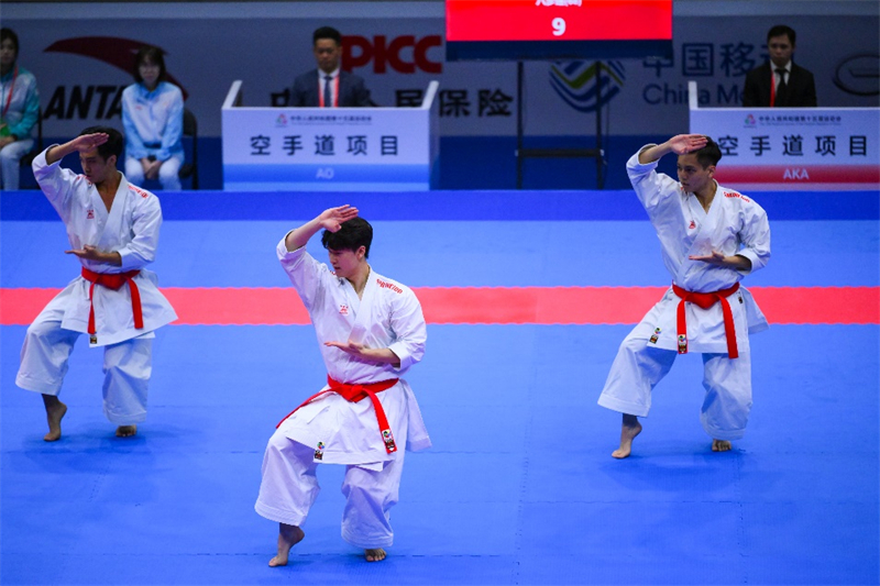 图为香港队在比赛中。澳门特区政府体育局供图