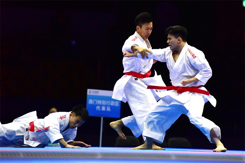 图为澳门队在决赛中奋勇拼搏。澳门特区政府体育局供图 图为澳门队在决赛中奋勇拼搏。澳门特区政府体育局供图