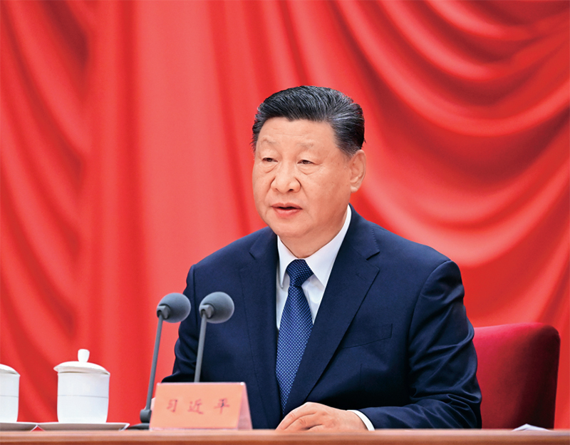 2025年1月6日，中共中央总书记、国家主席、中央军委主席习近平在中国共产党第二十届中央纪律检查委员会第四次全体会议上发表重要讲话。图片来源：新华网