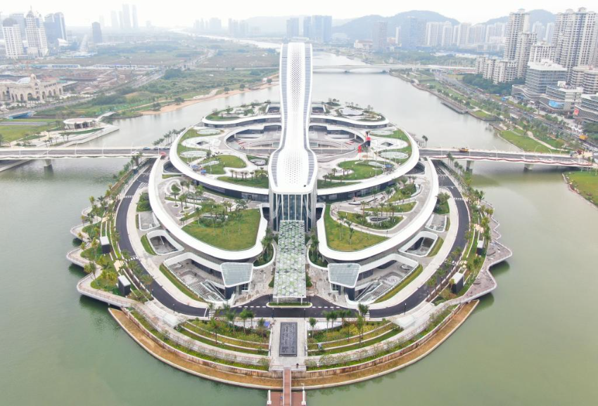 这是横琴天沐琴台（2024年11月24日摄，无人机照片）。