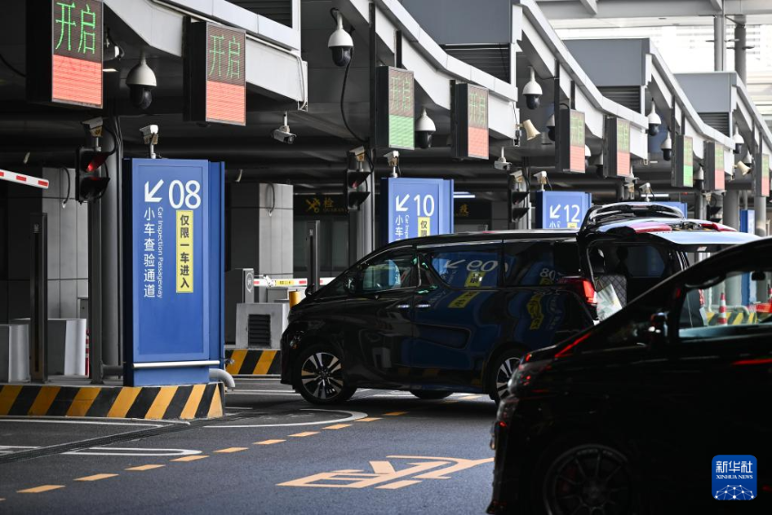 1月6日，在港珠澳大桥珠海公路口岸，车辆有序过关。