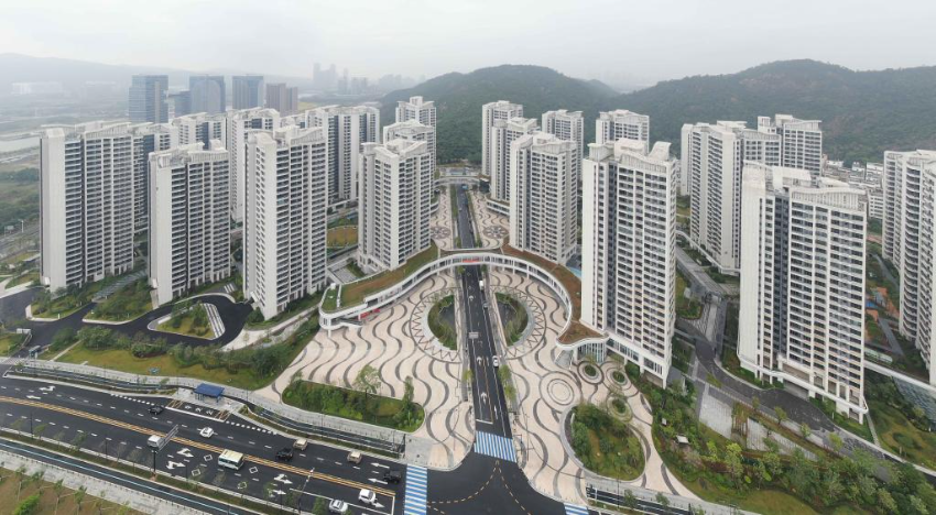 2024年11月24日拍摄的横琴澳门新街坊小区（无人机照片）。