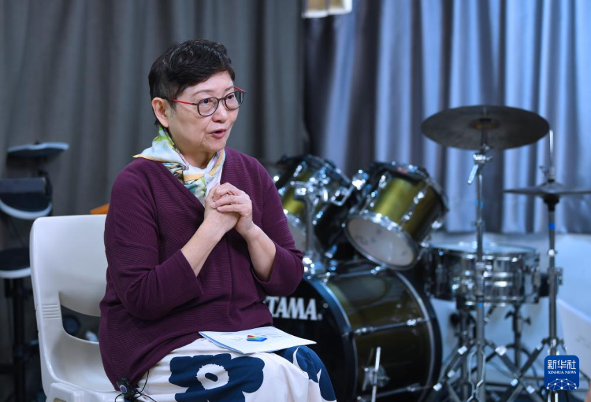 1月20日，香港心光盲人院暨学校院长郁德芬接受记者采访。