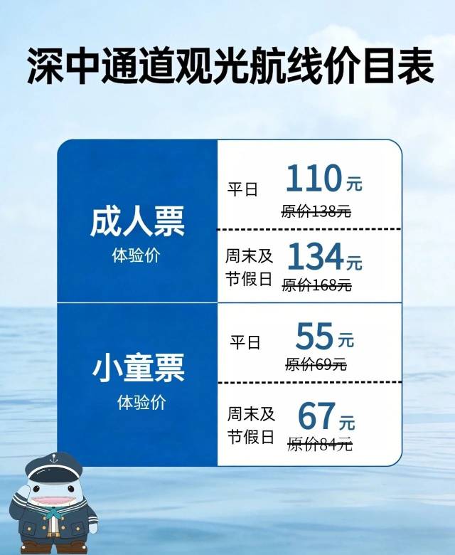 深中通道观光航线价目表。