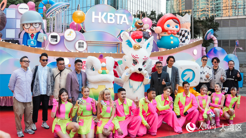 香港品牌玩具协会主题花车带来经典IP形象。 香港品牌玩具协会主题花车带来经典IP形象。