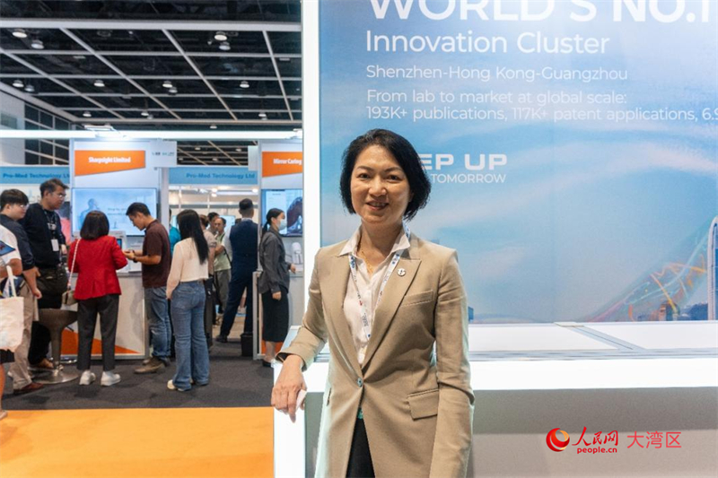 香港科技园公司生命健康科技总监谢丽娟接受采访。 香港科技园公司生命健康科技总监谢丽娟接受采访。